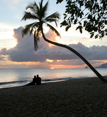 Couple in Salines beach, Caribbean
