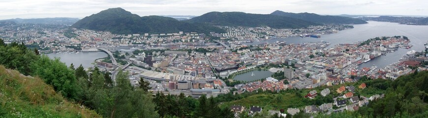 Naklejka premium Stadt Bergen in Norwegen, Panorama