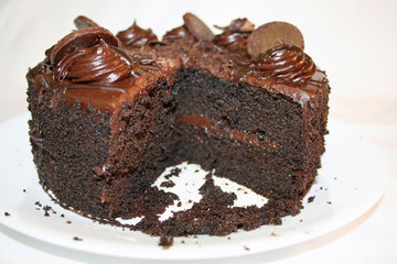 Chocolate Cake With Slice Missing