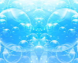 Air bubbles on a light blue background