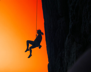 Girl hang by a rope!