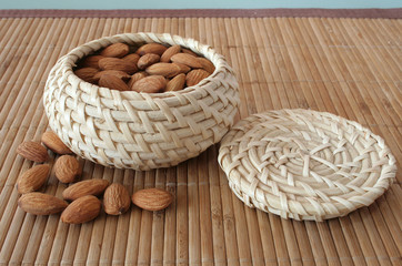 Almonds in the basket