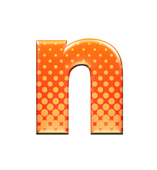 Halftone 3d lower-case letter