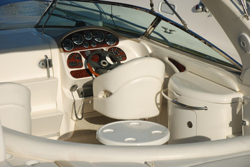 Cockpit of a luxury yacht
