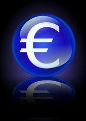 Boule de cristal euro sur fond noir