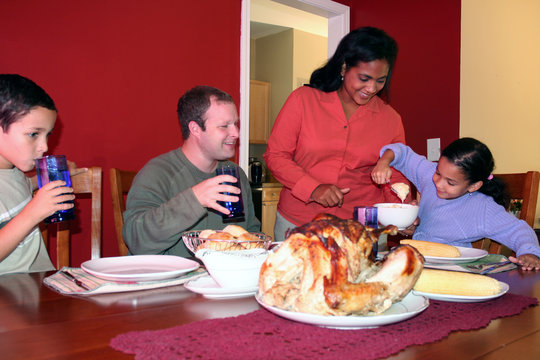 Family Having Thanksgiving Dinner