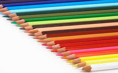 Pencils of colors a over white background