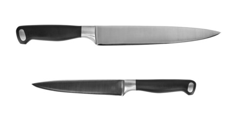 Obraz premium Two kitchen knives isolated on white with clipping path