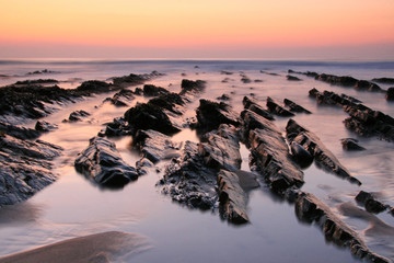 Long exposure beach landscape