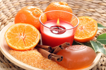 aromatic tangerine bath - bath glycerine soap and tangerines