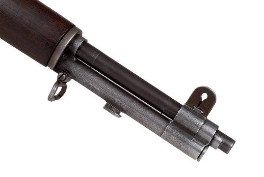 Military Rifle barrel isolated over a white background
