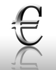 3d Euro symbol on a white background