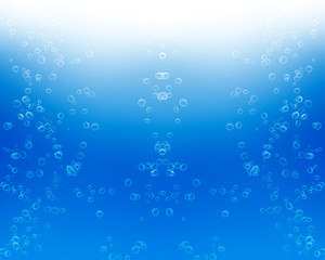 Air bubbles rising to the surface