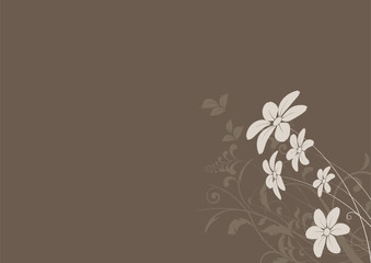 vecteur s&eacute;rie - fleurs sur fond chocolat