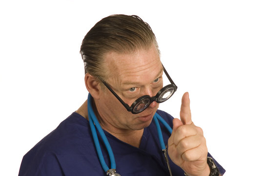 doctor admonishing patient 