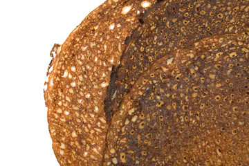 russian pancake on the white isolated background