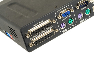 Backside view of KVM switch