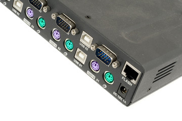 Backside view of KVM switch 