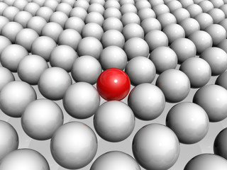 one red ball different from the others