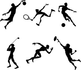 Sports players silhouettes