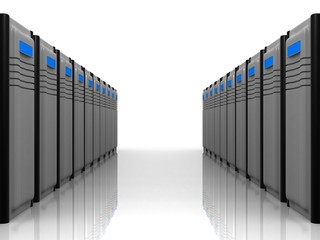 two rows of silver servers