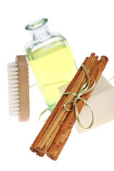 beauty care, oils and cinnamon soap