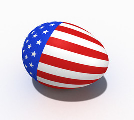 Easter egg with figure of a flag of USA