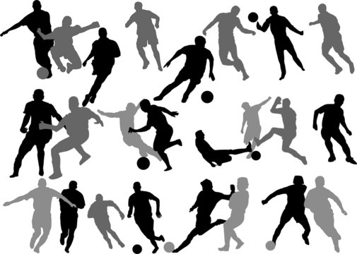 Vector Soccer Players Silhouettes