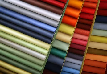 Fotobehang Color samples of a fabric in shop © Offscreen
