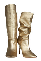Fashionable female boots on a white background