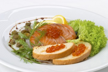 Fresh salad from a fish