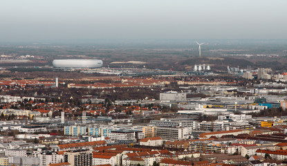 A photography of munich with the arena