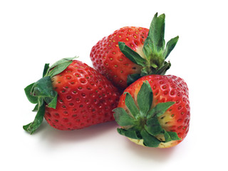 strawberries isolated on white background