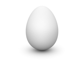 3D white egg on white, paths mask
