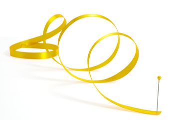 gold ribbon curls (clipping path)