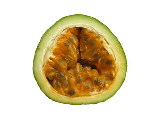 Passion fruit maracuja isolated on white