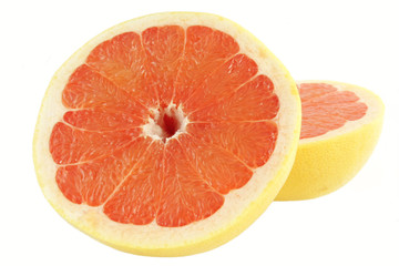 Naklejka na ściany i meble Grapefruit over white