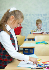 Pupils in a class. School change