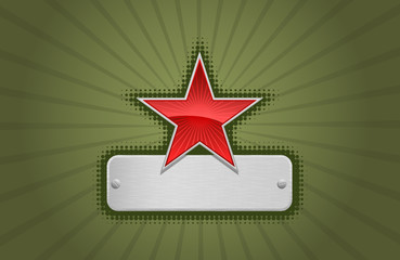 Vector red and green star frame
