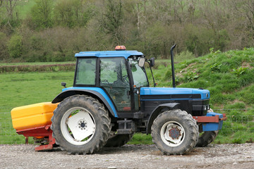 Tractor and Fertilizer Spreader