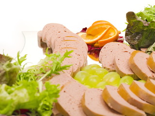 frischer aufschnitt gänse leber pastete