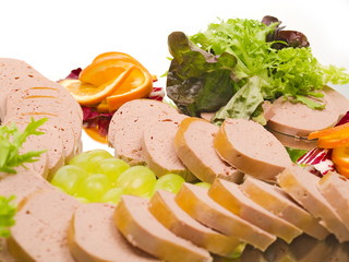frischer aufschnitt gänse leber pastete