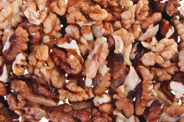 Walnut detail background on white background