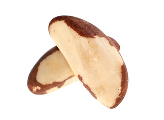 Brazil nut detail isolated on white background