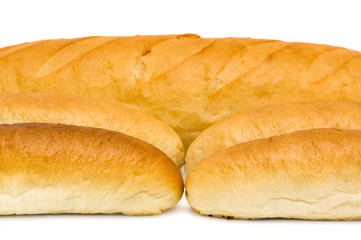Fresh bread isolated on a white background.
