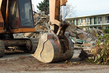 excavator at construction site