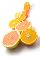 isolated citrus on white background