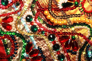 Colorful costume with beads