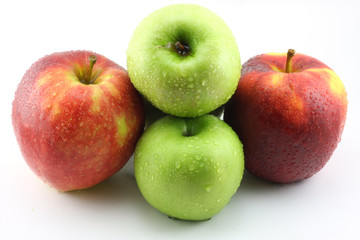 Apples in waterdrops