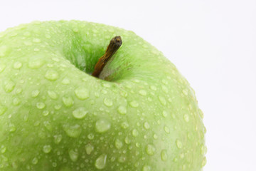 Apple in waterdrops